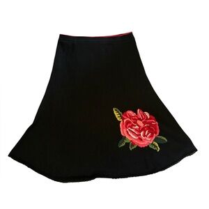 Anthropologie Viola Rose Splendor Skirt Wool Preowned